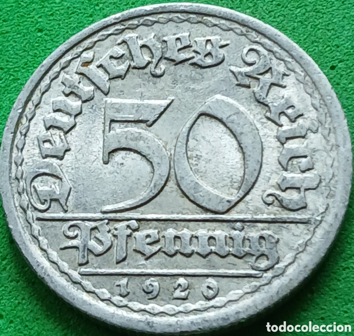 Monedas antiguas de Europa: Alemania Rep&uacute;blica de Weimar 50 pfennig 1920 J km#27