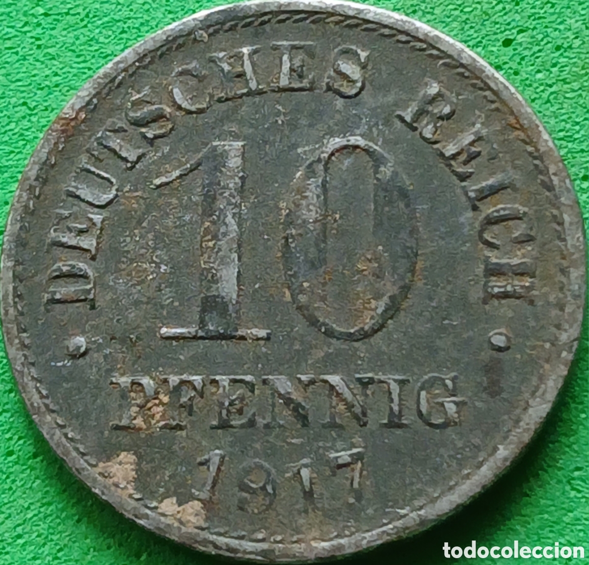 Monedas antiguas de Europa: Alemania Imperio 10 pfennig 1917 F km#20 poco com&uacute;n