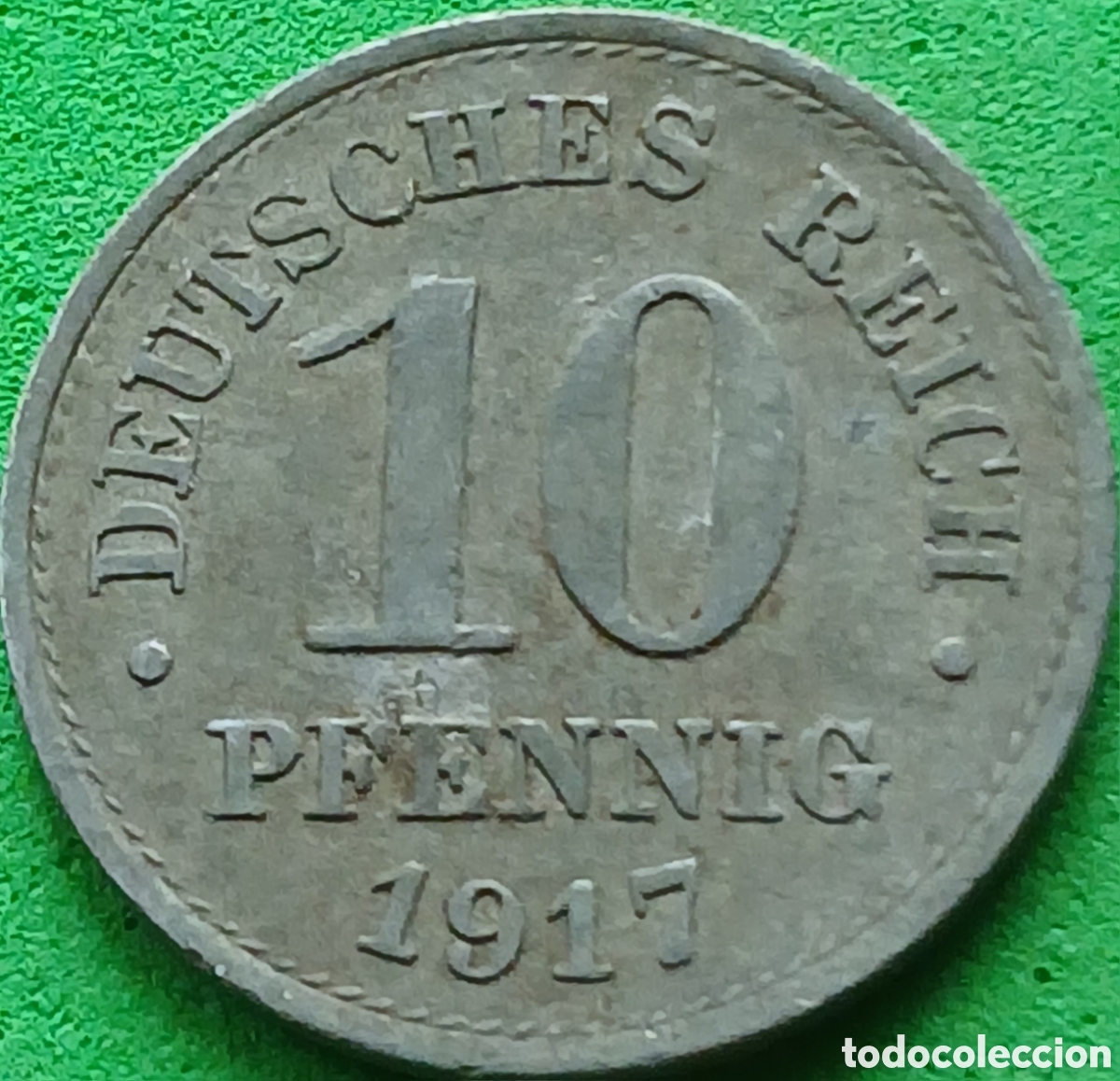 Monedas antiguas de Europa: Alemania Imperio 10 pfennig 1917 km#26 / no magn&eacute;tica