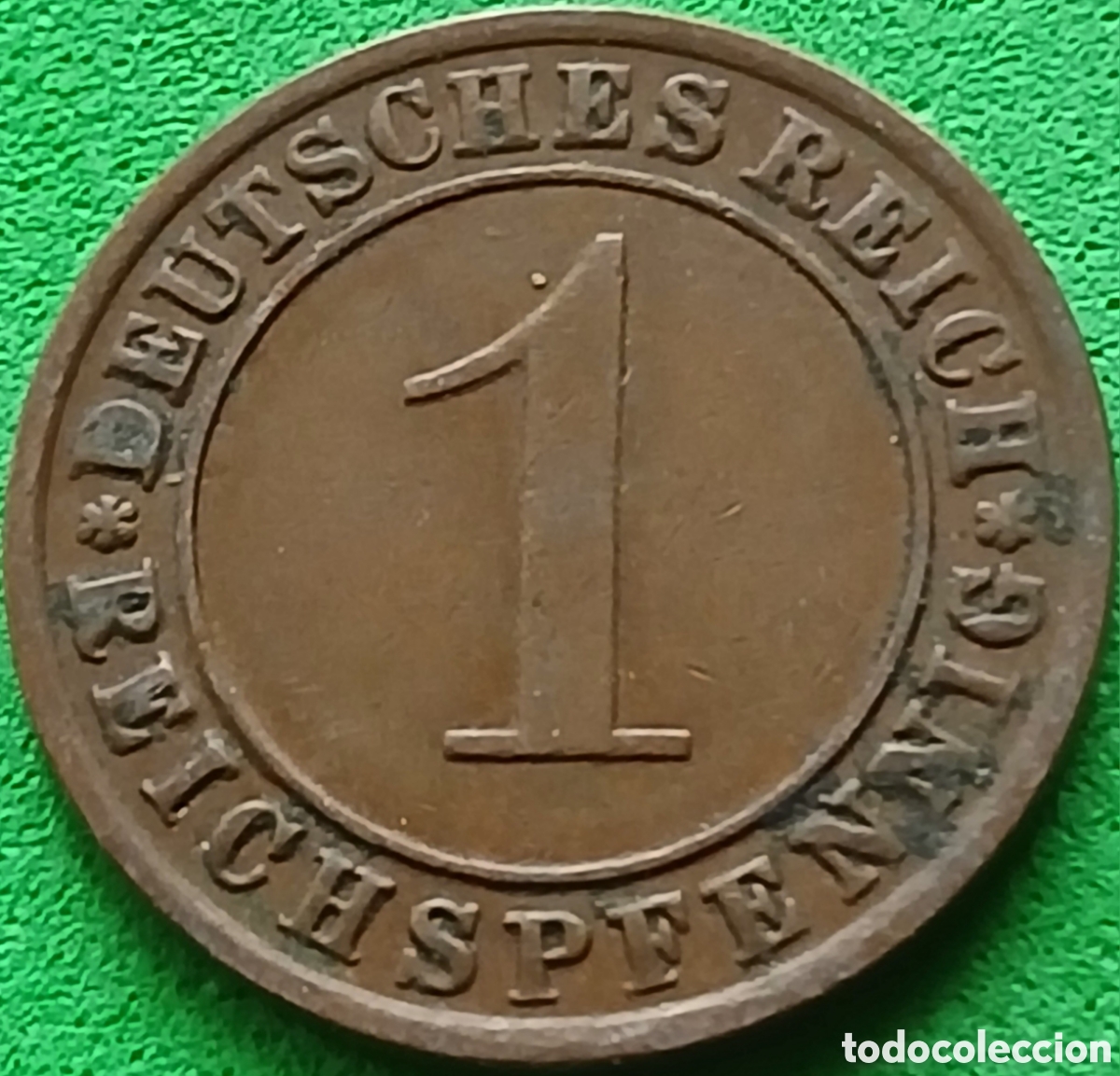 Monedas antiguas de Europa: Alemania Rep&uacute;blica de Weimar 1 reichspfennig 1928 G km#37 poco com&uacute;n