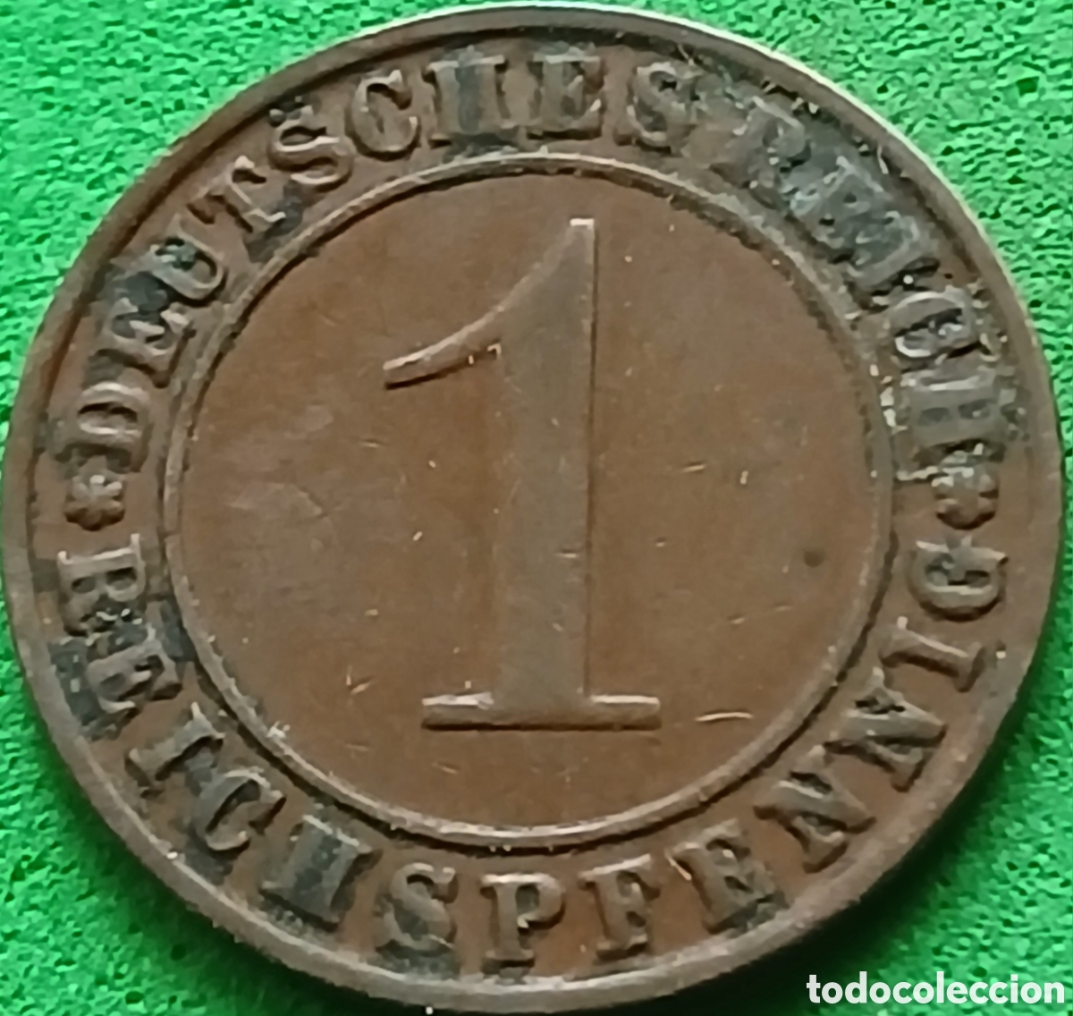 Monedas antiguas de Europa: Alemania Rep&uacute;blica de Weimar 1 reichspfennig 1927 D km#37