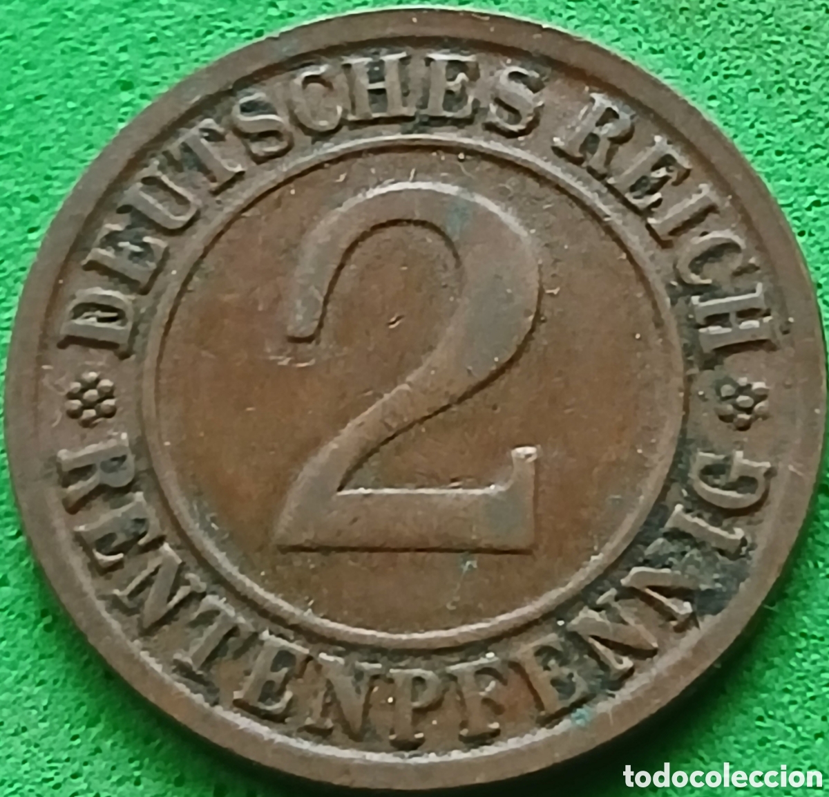 Monedas antiguas de Europa: Alemania Rep&uacute;blica de Weimar 2 rentenpfennig 1923 D km#31