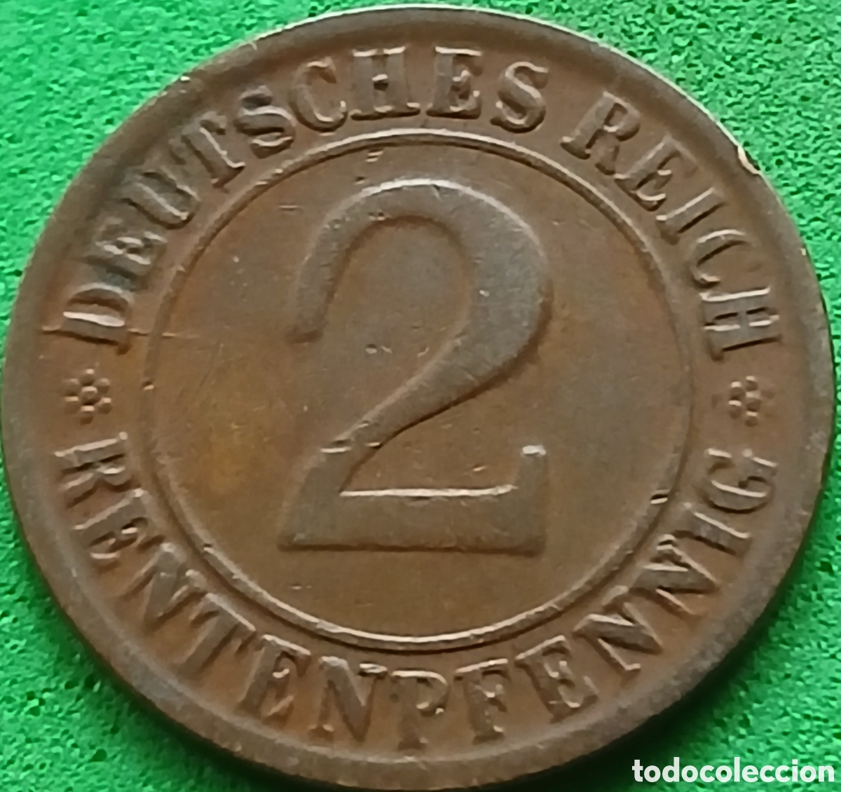Monedas antiguas de Europa: Alemania Rep&uacute;blica de Weimar 2 rentenpfennig 1924 D km#31