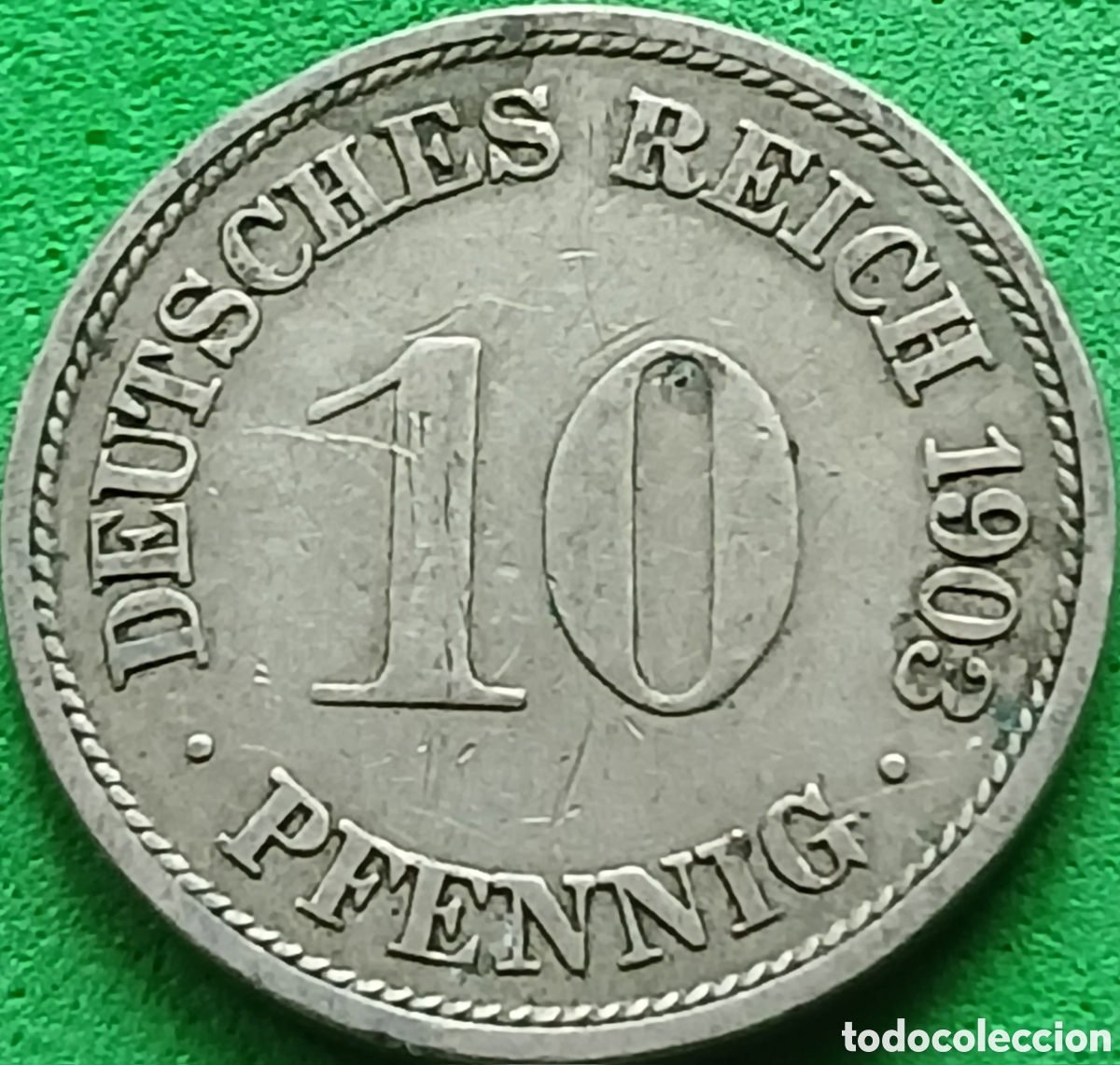 Monedas antiguas de Europa: Alemania Imperio 10 pfennig 1903 F km#12 poco com&uacute;n