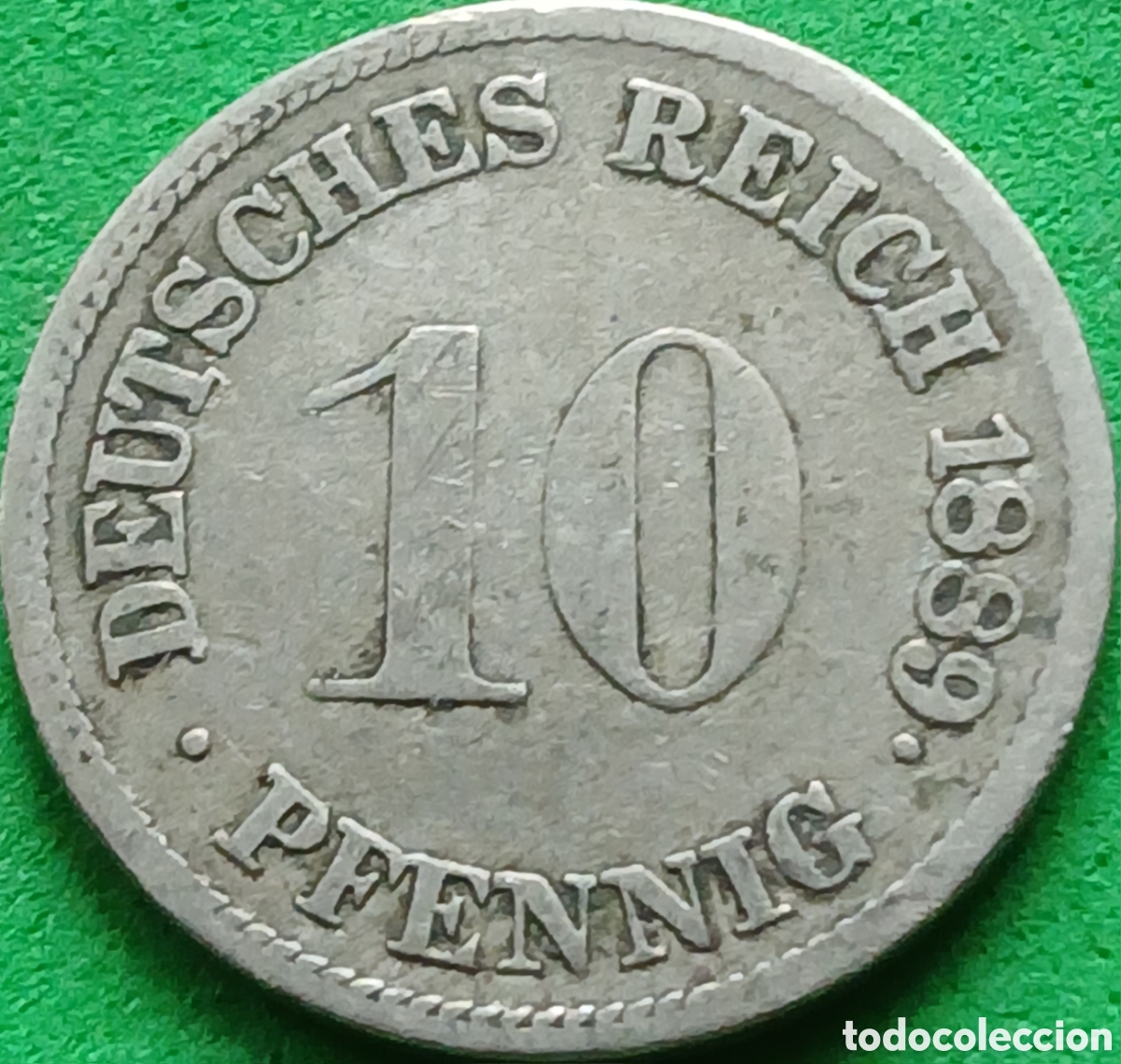 Monedas antiguas de Europa: Alemania Imperio 10 pfennig 1889 F km#4 poco com&uacute;n