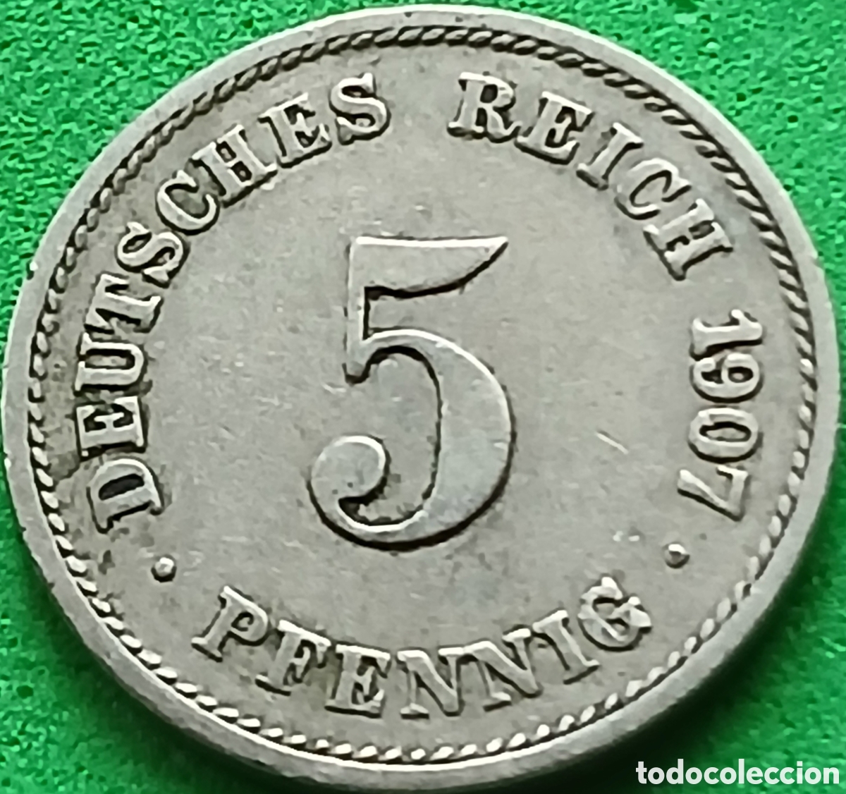 Monedas antiguas de Europa: Alemania Imperio 5 pfennig 1907 G km#11 poco com&uacute;n