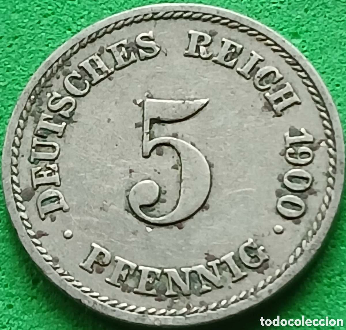 Monedas antiguas de Europa: Alemania Imperio 5 pfennig 1900 E km#11 poco com&uacute;n
