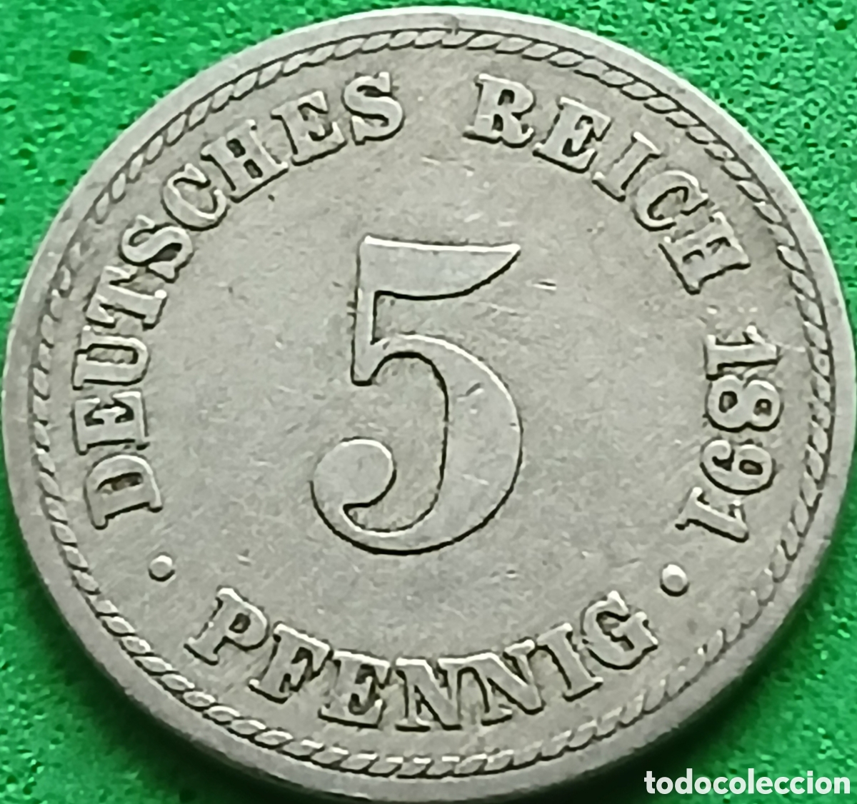 Monedas antiguas de Europa: Alemania Imperio 5 pfennig 1891 A km#11