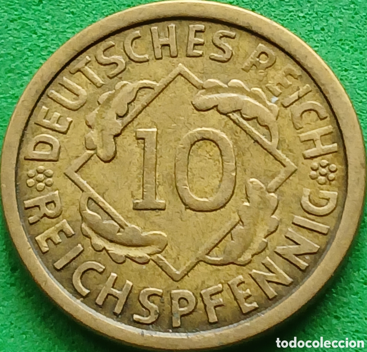 Monedas antiguas de Europa: Alemania Rep&uacute;blica de Weimar 10 reichspfennig 1925 A km#40