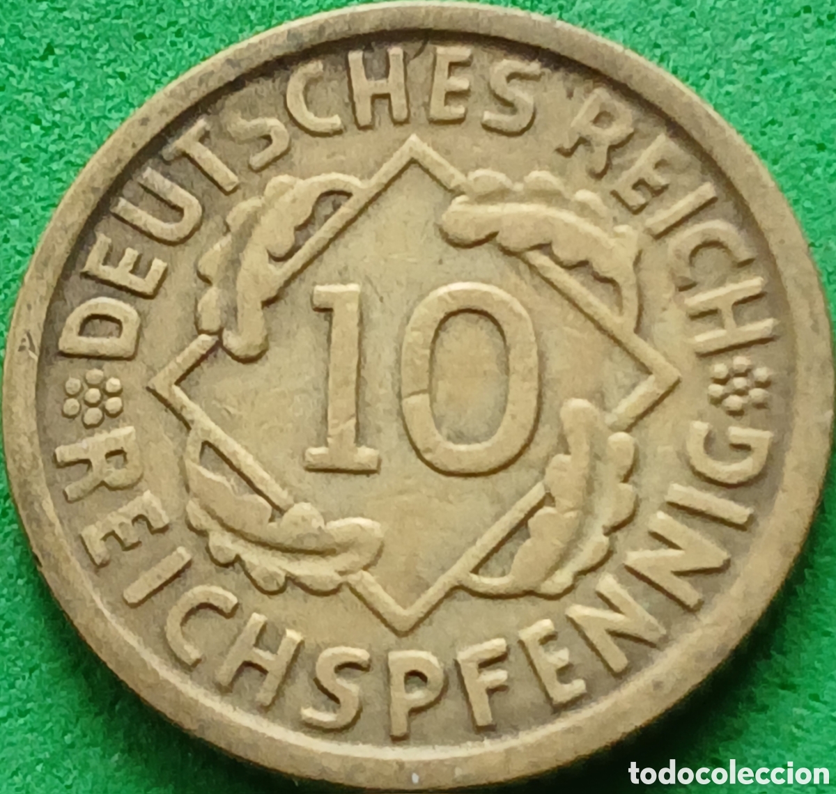 Monedas antiguas de Europa: Alemania Rep&uacute;blica de Weimar 10 reichspfennig 1924 E km#40