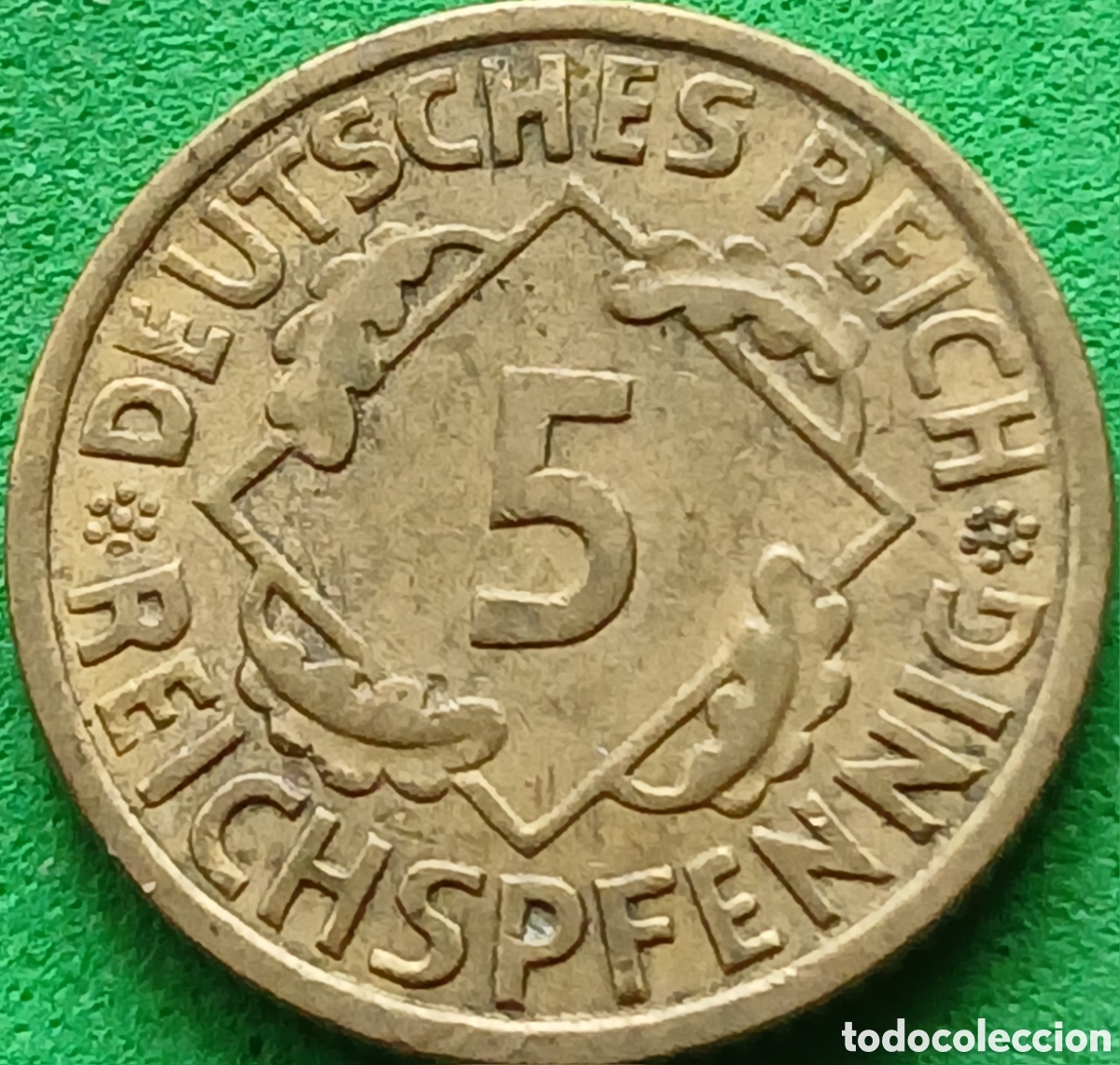 Monedas antiguas de Europa: Alemania Rep&uacute;blica de Weimar 5 reichspfennig 1936 A km#39