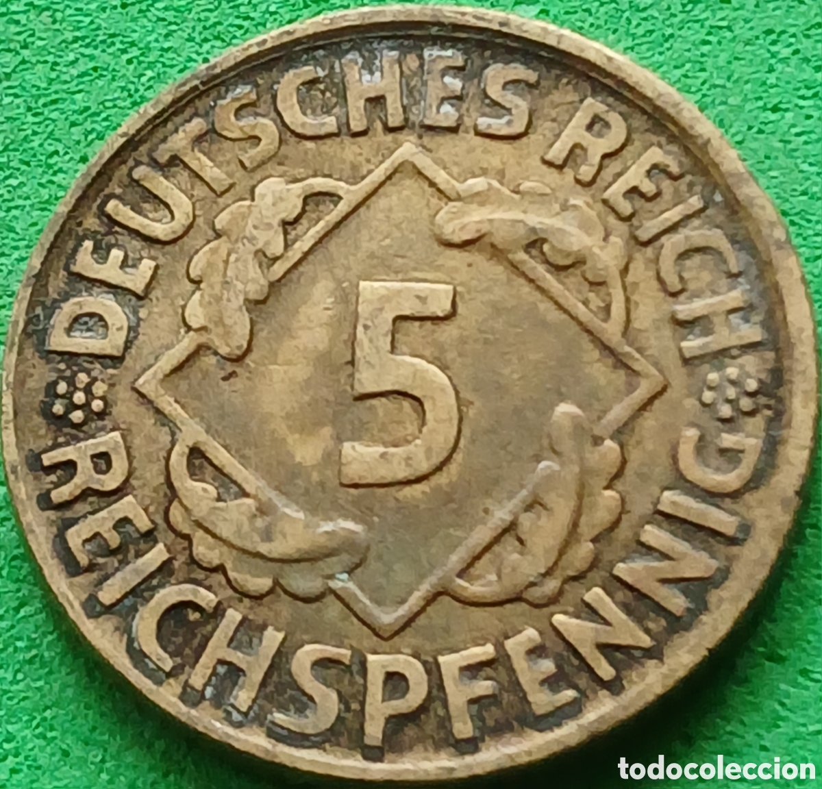 Monedas antiguas de Europa: Alemania Rep&uacute;blica de Weimar 5 reichspfennig 1925 D km#39