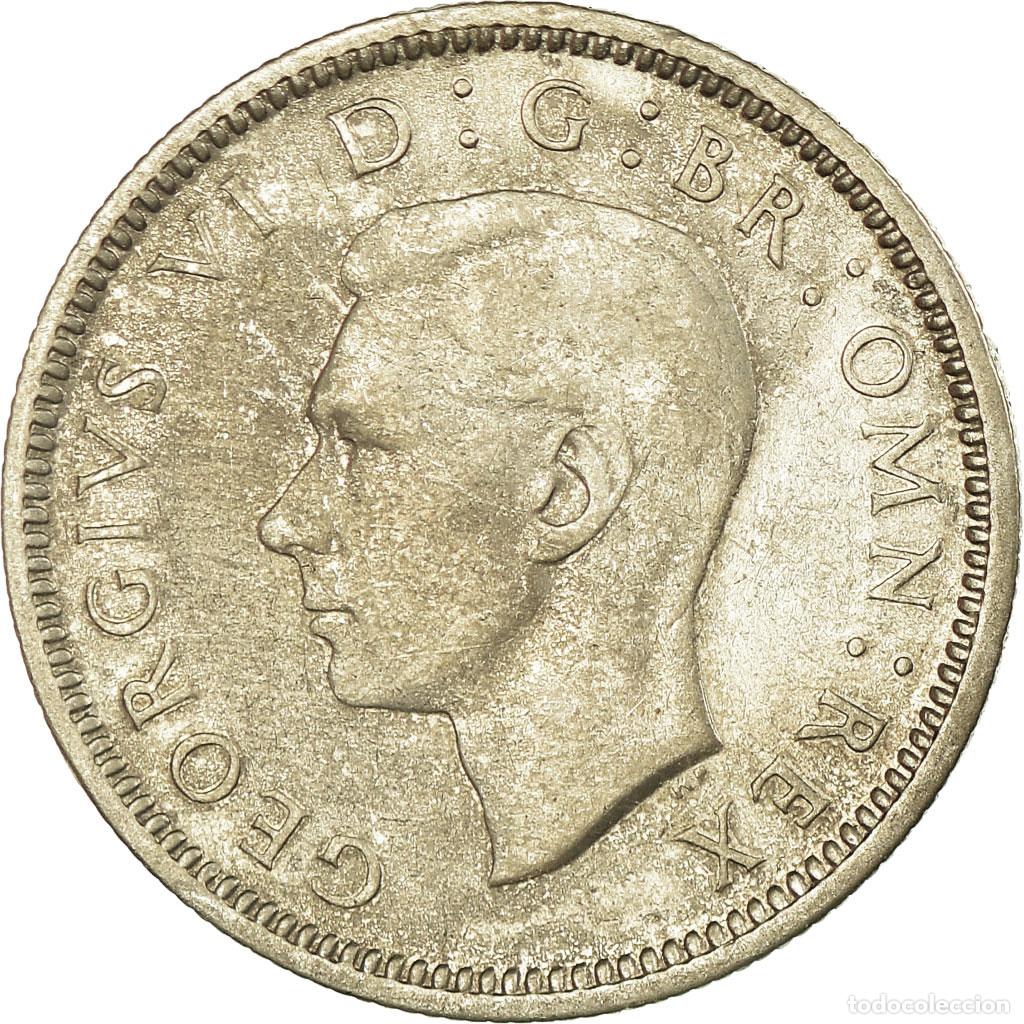 Monedas antiguas de Europa: [#738882] Moneda, Gran Breta&ntilde;a, George VI, 6 Pence, 1938, MBC, Plata, KM:852