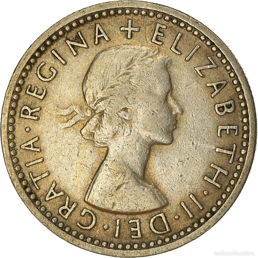 Monedas antiguas de Europa: [#953074] Moneda, Gran Breta&ntilde;a, Elizabeth II, 6 Pence, 1956, BC+, Cobre - n&iacute;quel, KM:903