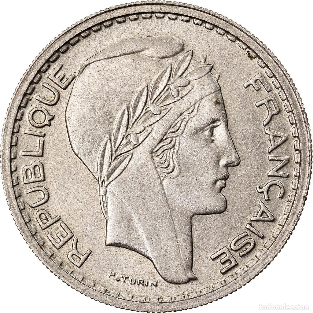 Monedas antiguas de Europa: [#792555] Moneda, Francia, Turin, 10 Francs, 1949, Beaumont - Le Roger, MBC+, Cobre -