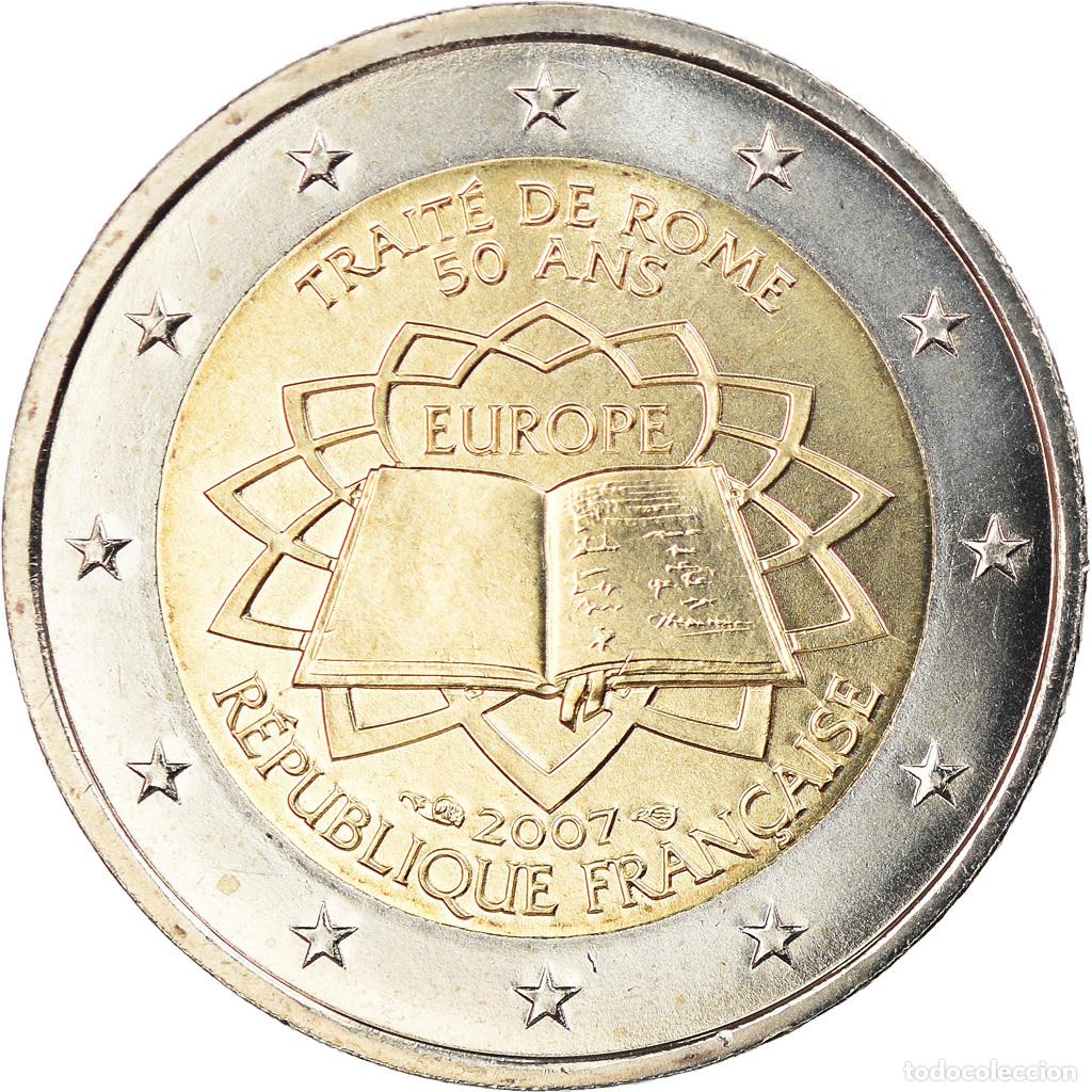 Monedas antiguas de Europa: [#913836] Francia, 2 Euro, Trait&eacute; de Rome 50 ans, 2007, Paris, SC, Bimet&aacute;lico, KM:1460