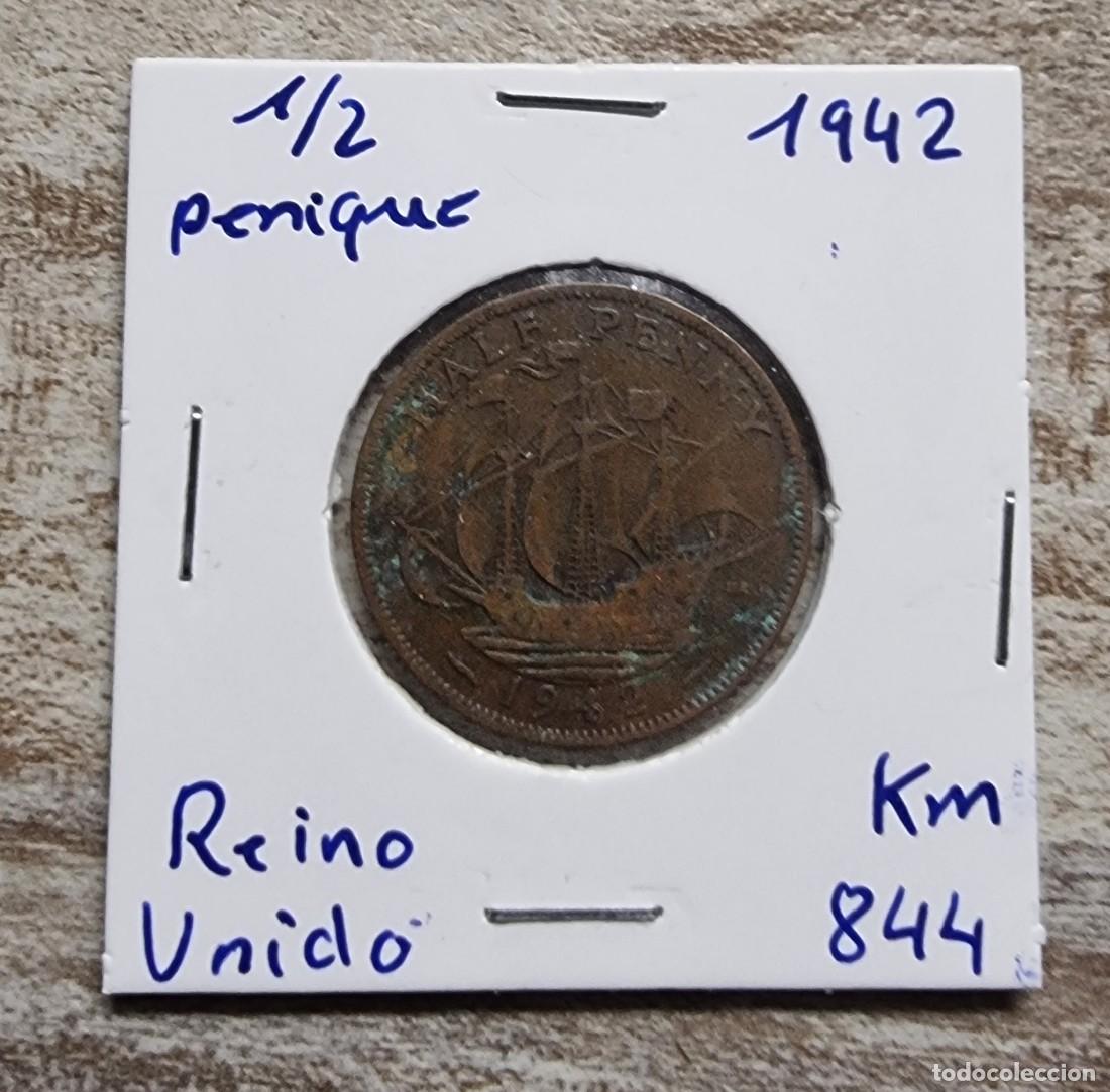 Monete antiche di Europa: MONEDA DE GRAN BRETA&Ntilde;A 1942 - 1/2 PENIQUE - MONEDA ENCARTONADA