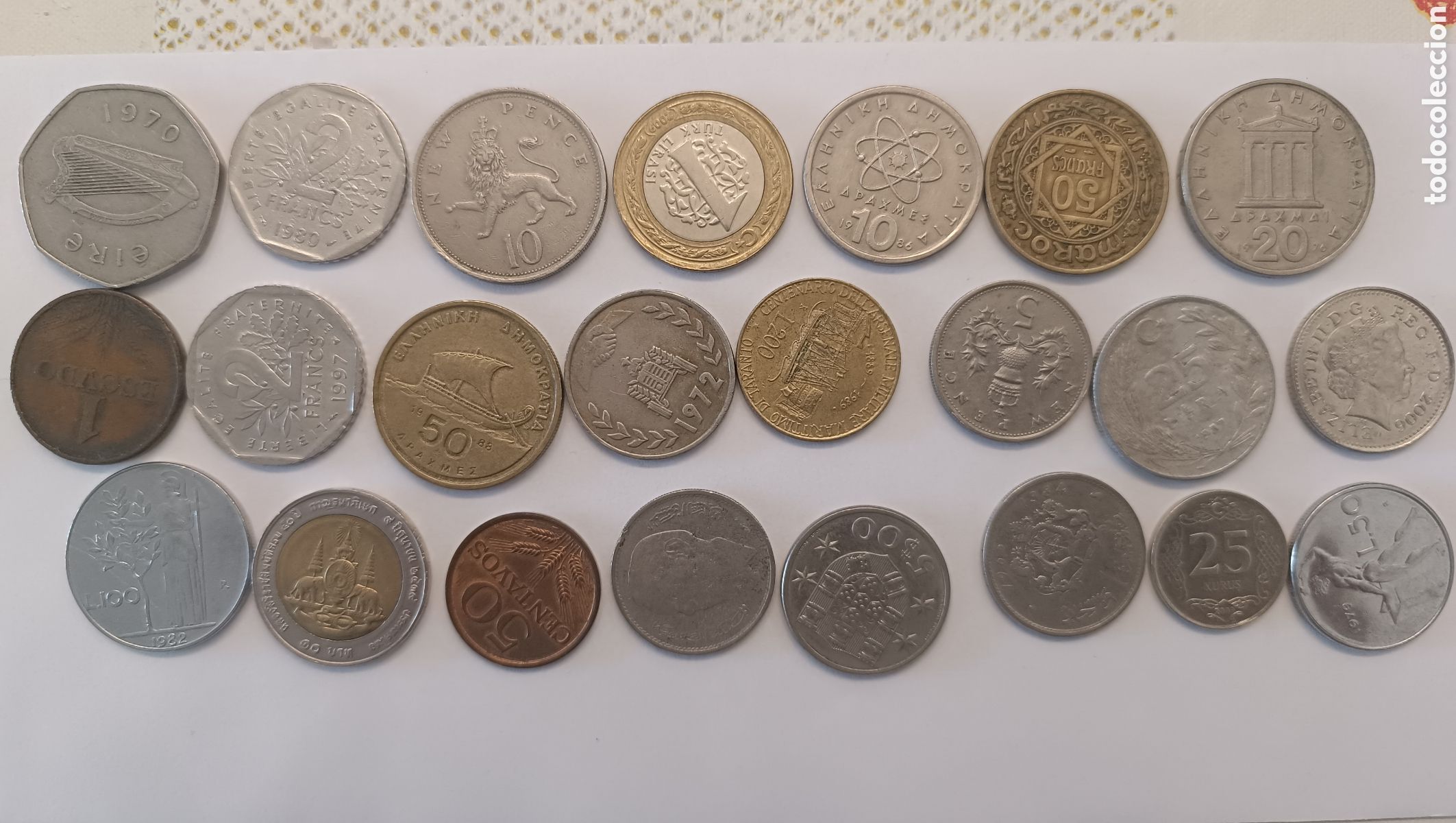 Monedas antiguas de Europa: Lote monedas antiguas y extranjeras