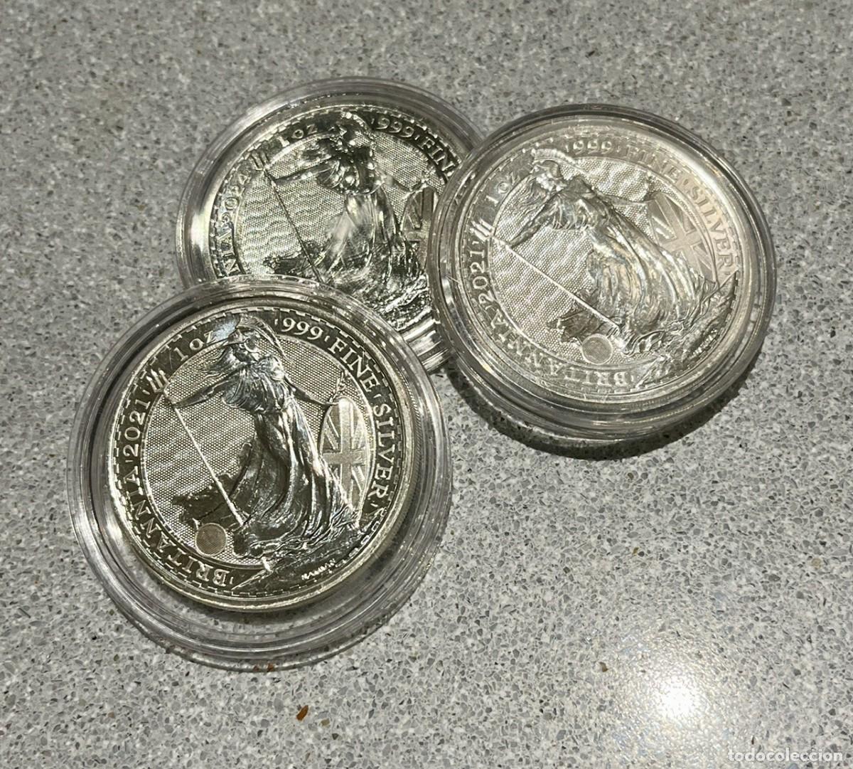 Monedas antiguas de Europa: Lote 3 Onzas Plata Britannia.