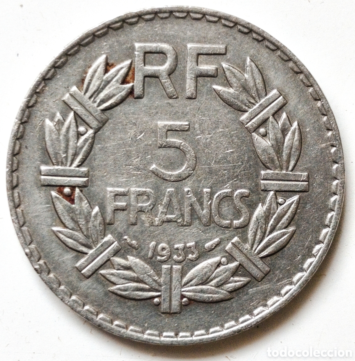 Monedas antiguas de Europa: Francia, 5 francs de 1933