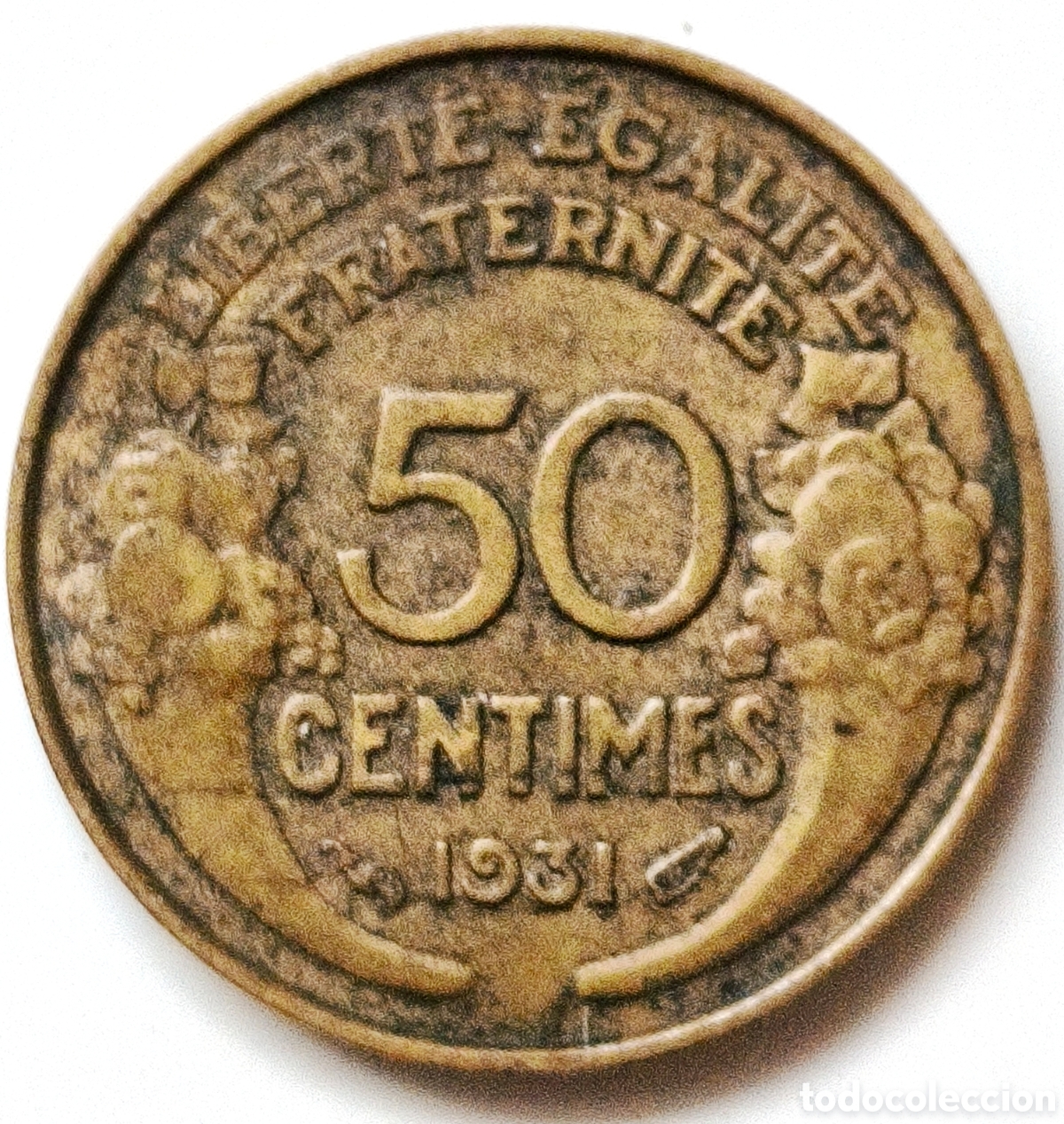 Monedas antiguas de Europa: Francia, 50 centimes de 1931