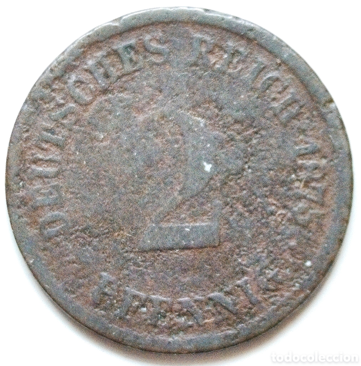 Monedas antiguas de Europa: Alemania, 2 pfennig de 1875-D