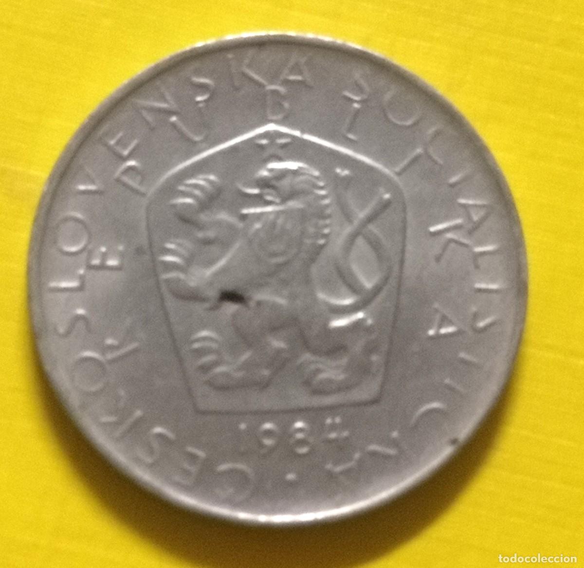 Alte M&uuml;nzen aus Europa: MONEDA CHECOSLOVAQUIA 1984 - 5 CORONAS