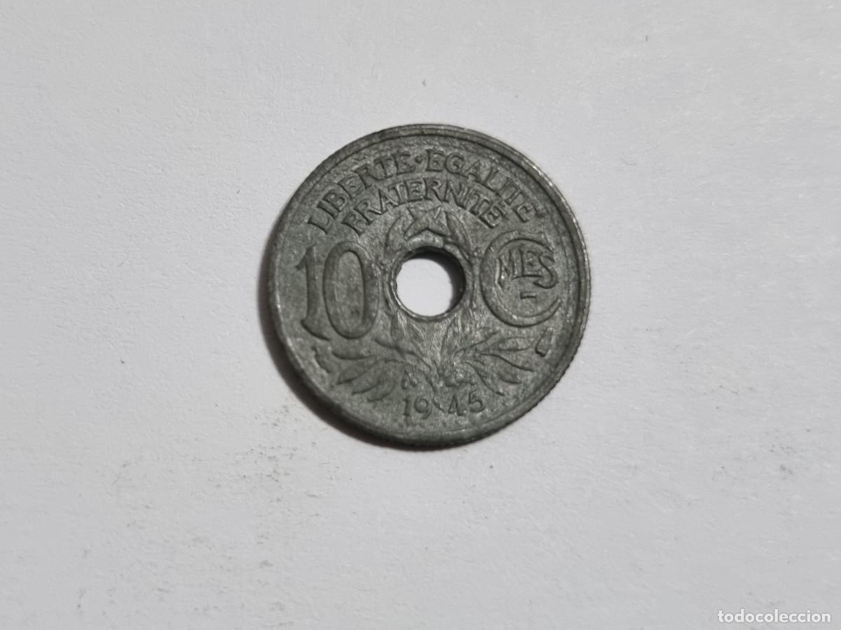 Monedas antiguas de Europa: Antigua Moneda Francesa Francia 10 Centimos 1945 Zinc Coleccionista