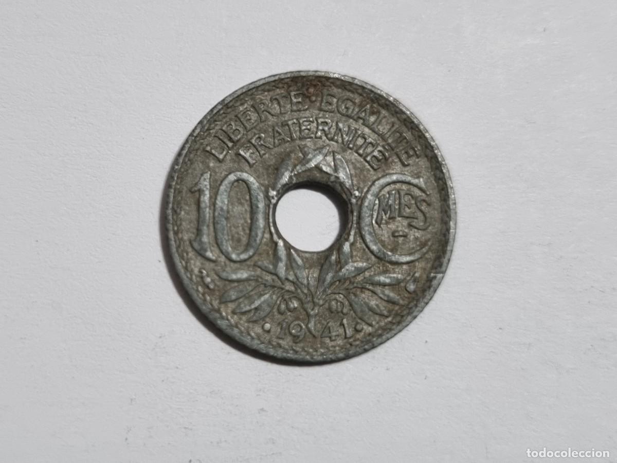 Monedas antiguas de Europa: Antigua Moneda Francesa Francia 10 Centimos 1941 Zinc Coleccionista