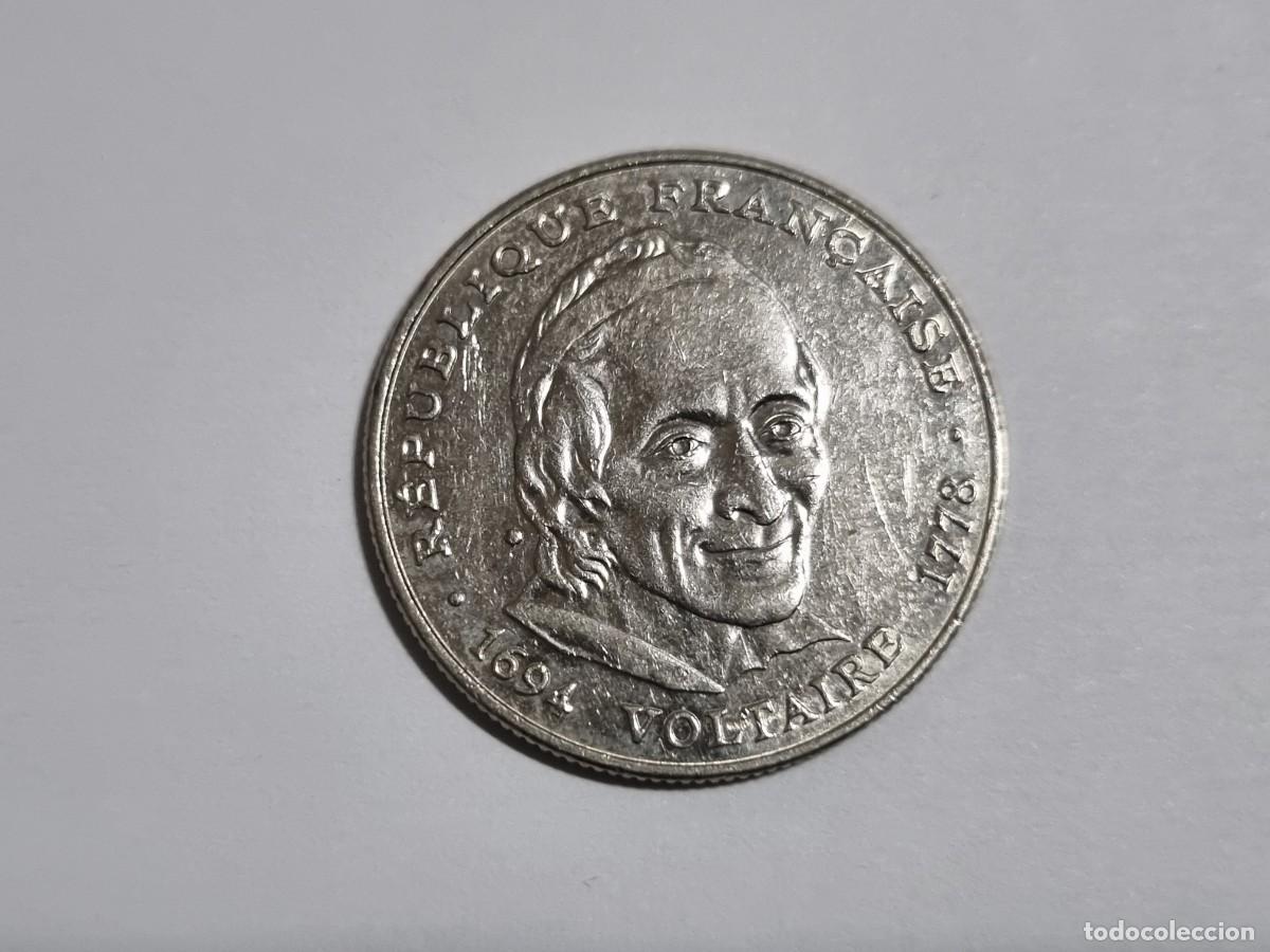 Monedas antiguas de Europa: Moneda Francesa 1994 Voltaire Francia 5 Francos S/C Conmemorativa Coleccionista