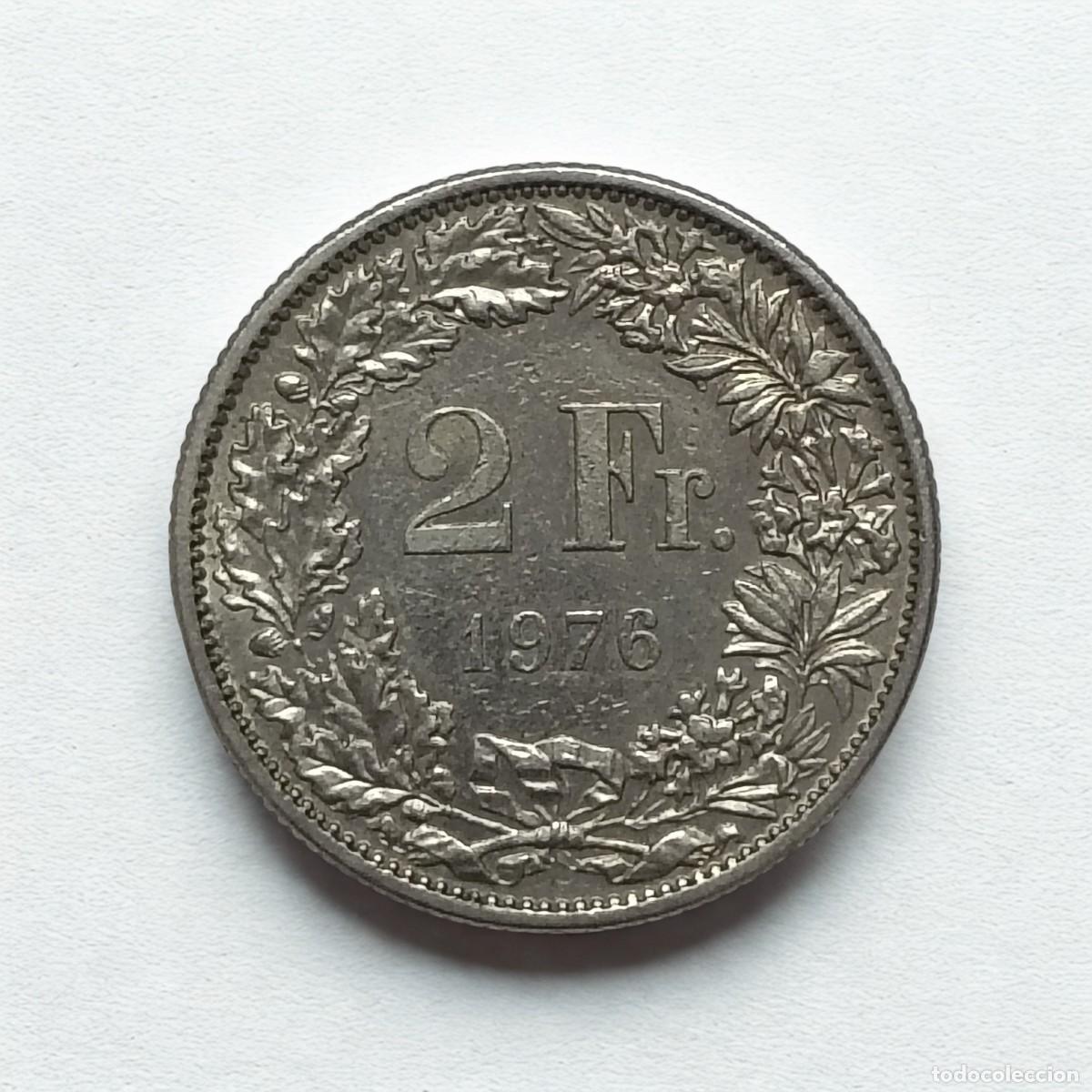 Monedas antiguas de Europa: Moneda 2 Francos Suiza 1976 2Fr Circulados Cuproniquel
