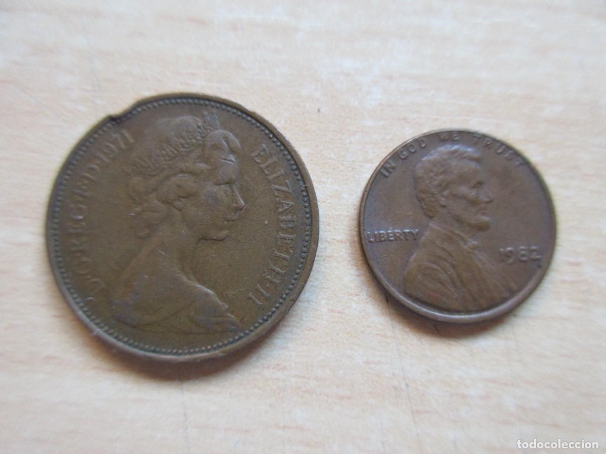 Monedas antiguas de Europa: 2 monedas diferentes variadas