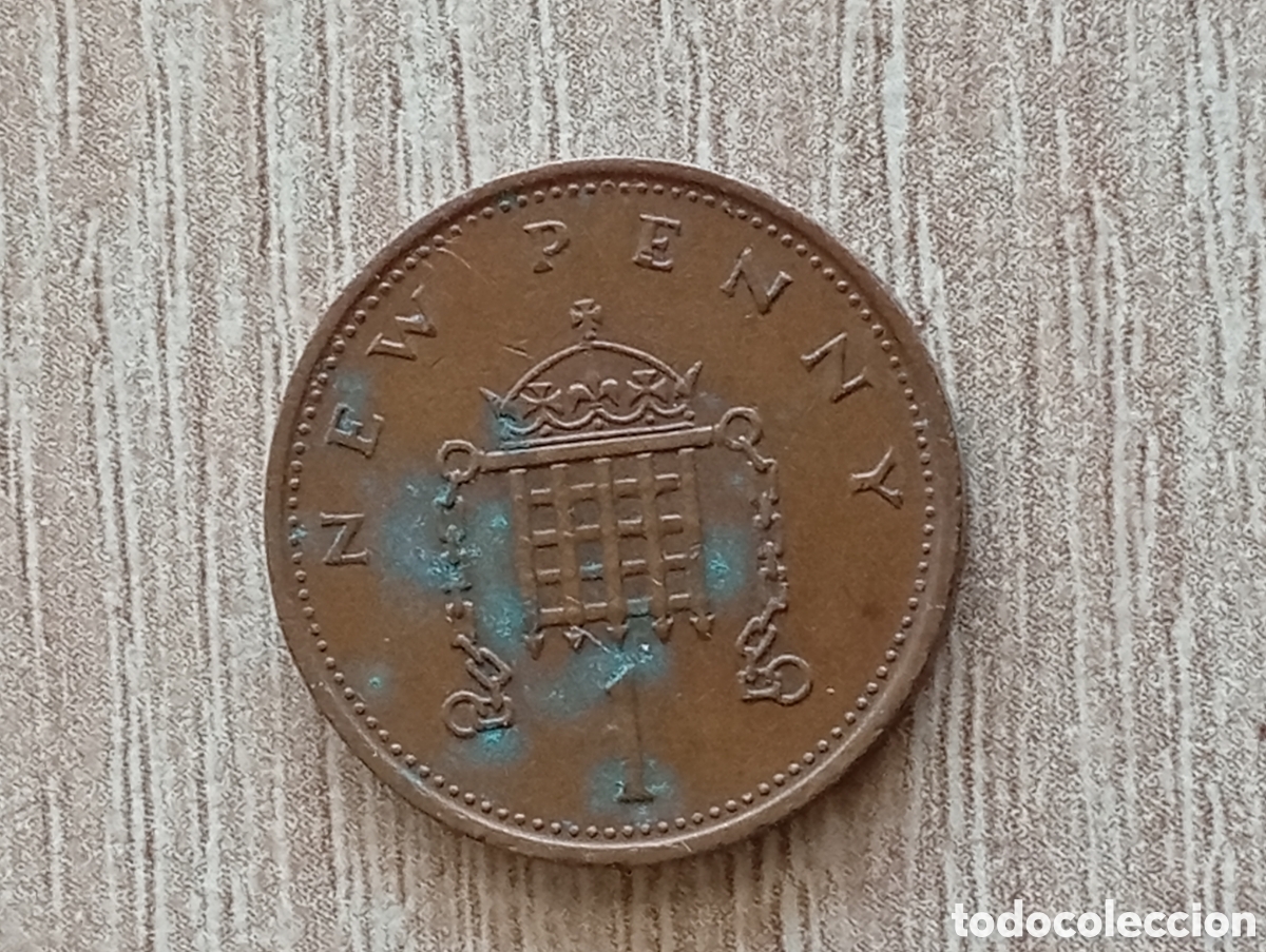 Monete antiche di Europa: Moneda new Penny 1980 Isabel II de Inglaterra