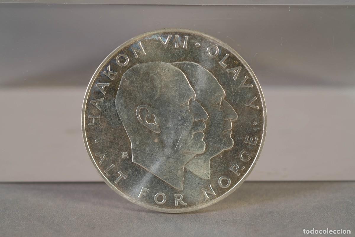 Monedas antiguas de Europa: MONEDA DE PLATA 25 KRONER NORUEGA 1970