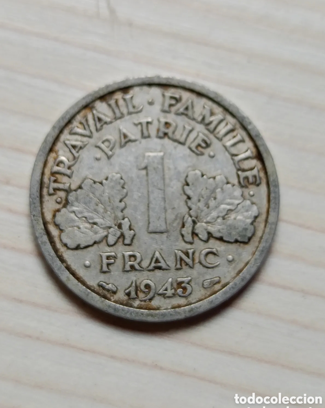 Monedas antiguas de Europa: MONEDA 1 FRANC FRANCO FRANCE FRANCIA FRANCESA ETAT FRAN&Ccedil;AISE. A&Ntilde;O 1943