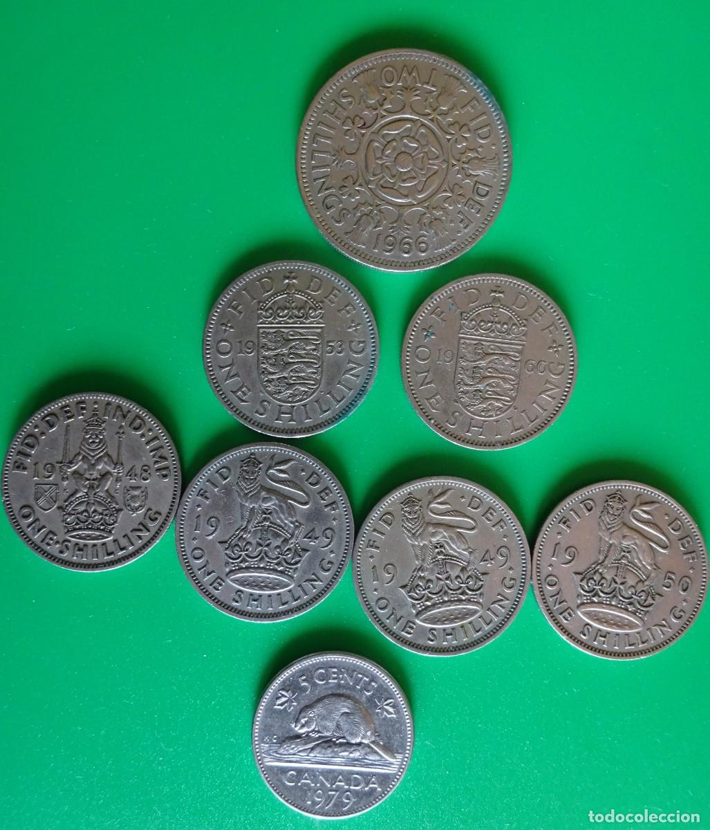 Monedas antiguas de Europa: LOTE MONEDAS CHELINES, SHILLINGS, A&Ntilde;OS 40, 50 Y 60
