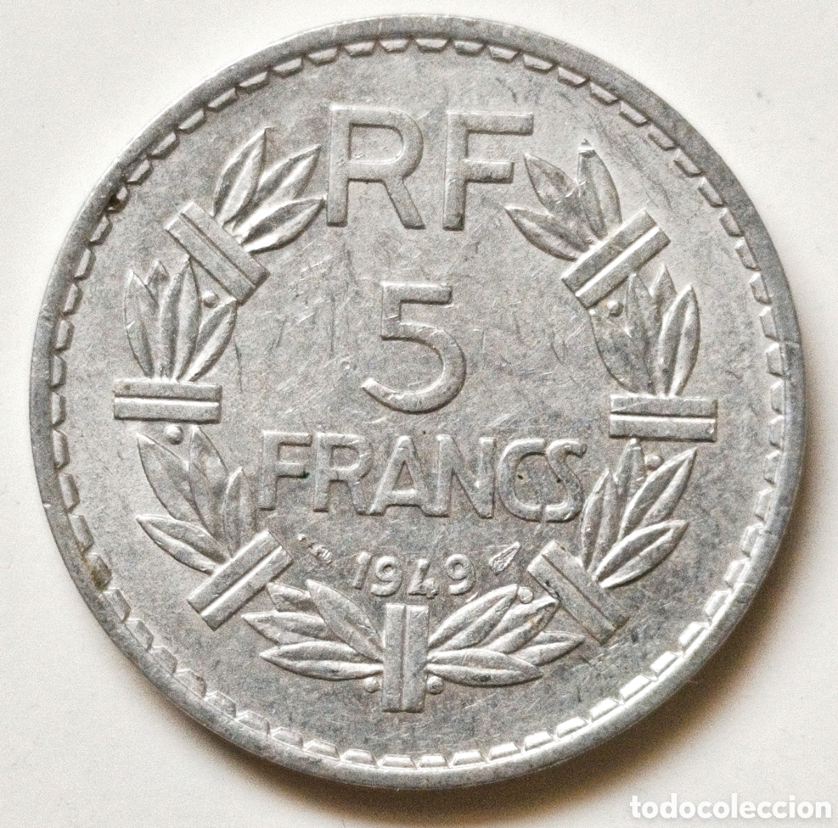 Monedas antiguas de Europa: Francia, 5 francs de 1949