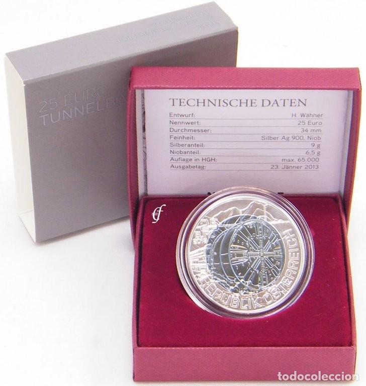 Monedas antiguas de Europa: 25 Euros Plata y Niobio Austria 2013 - &rdquo;Tunnelbau&rdquo;.
