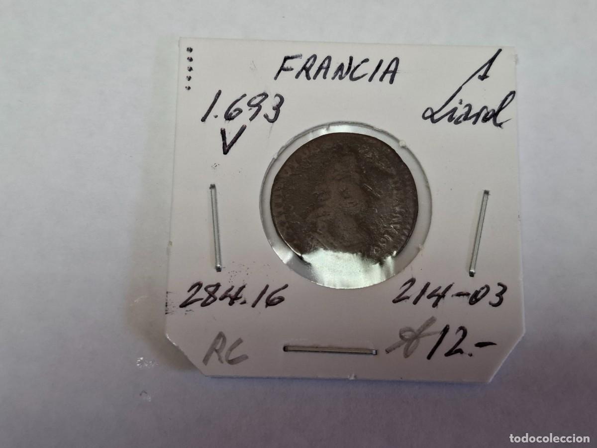 Monedas antiguas de Europa: 1 LIARD de 1693 V KM 284.16 FRANCIA en RC
