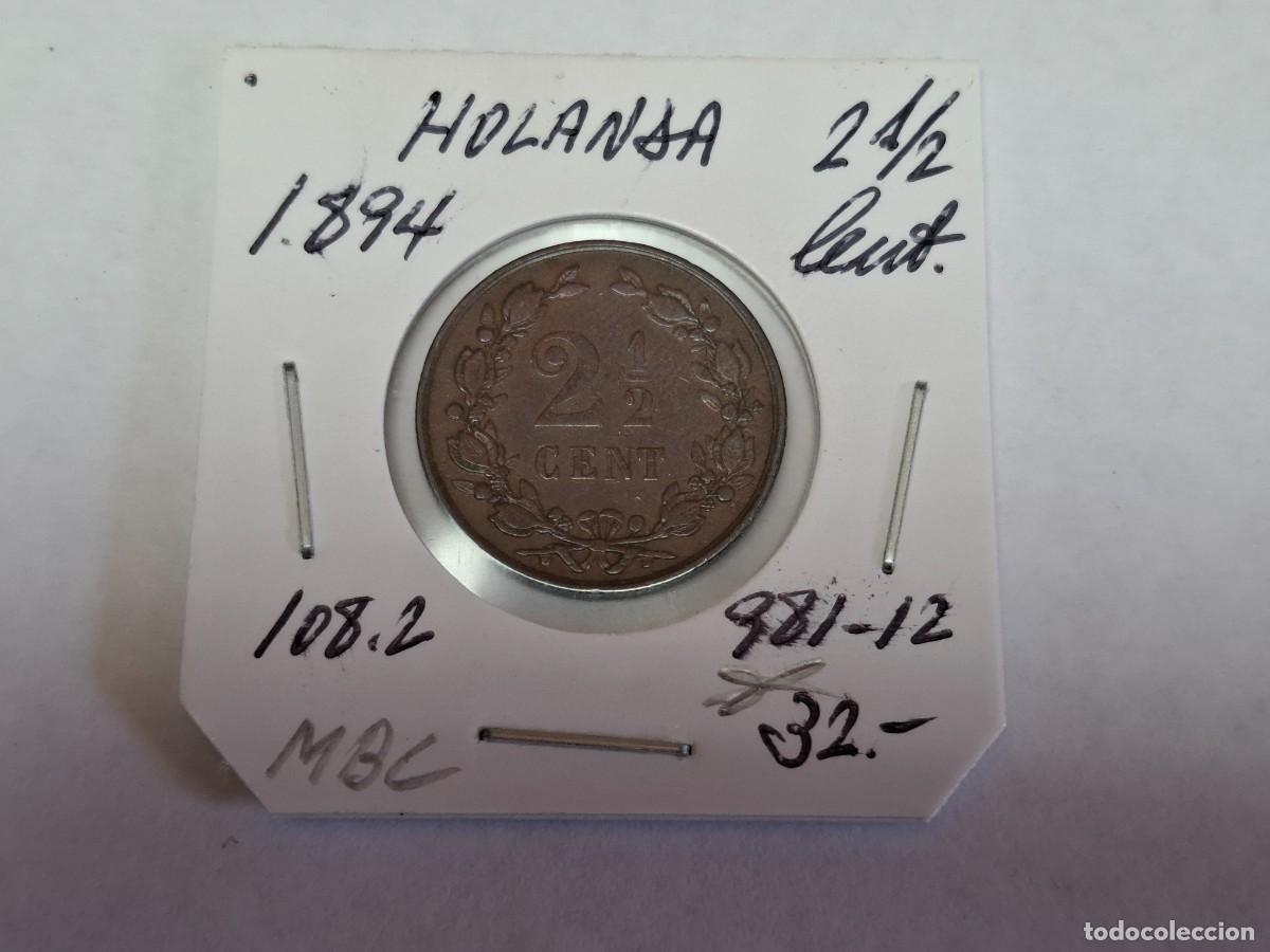 Monedas antiguas de Europa: 2 1/2 CENTS de 1894 KM 108.2 HOLANDA en MBC