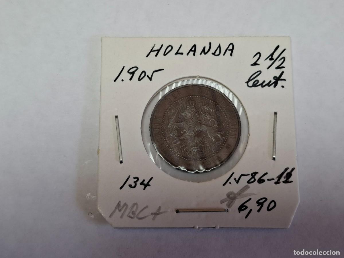 Monedas antiguas de Europa: 2 1/2 CENTS de 1905 KM 134 HOLANDA en MBC+