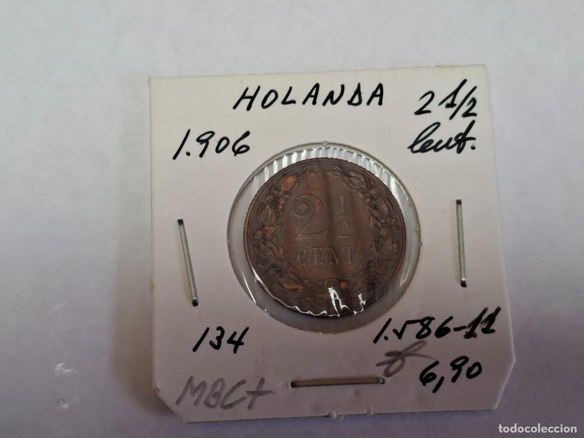 Monedas antiguas de Europa: 2 1/2 CENTS de 1906 KM 134 HOLANDA en MBC+