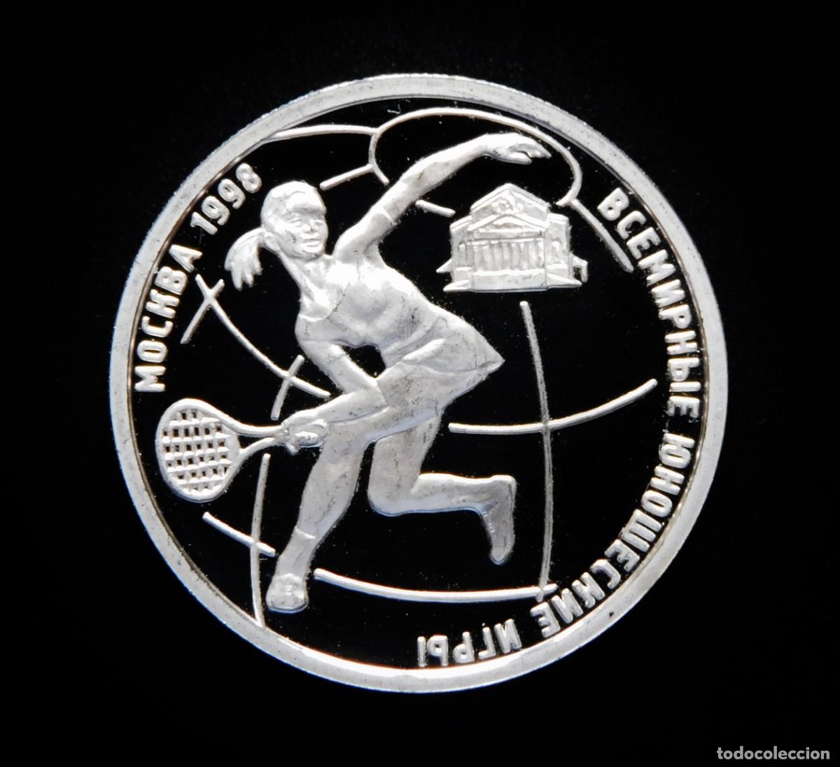 Monedas antiguas de Europa: RUSIA 1 RUBLO 1998 - TENIS. PLATA PROOF. MUY ESCASA