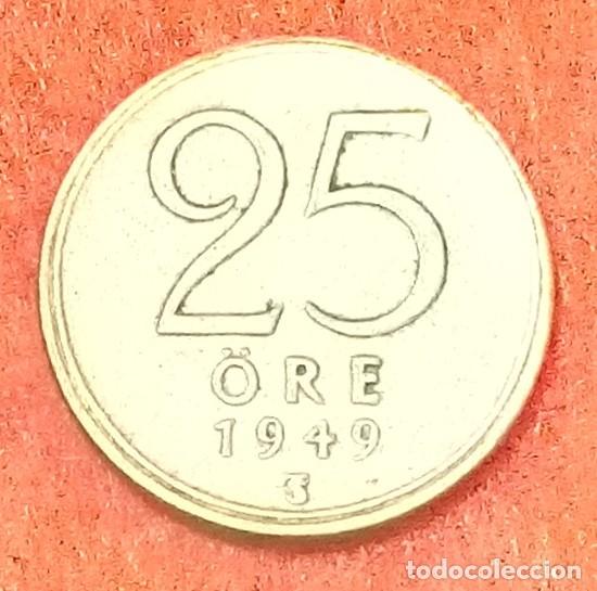 Monedas antiguas de Europa: MONEDA DE SUECIA 1949 - 25 ORE - PLATA