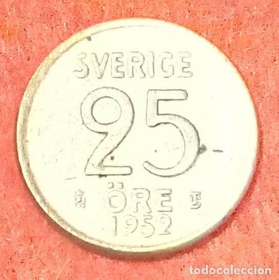 Monedas antiguas de Europa: MONEDA DE SUECIA 1952 - 25 ORE - PLATA