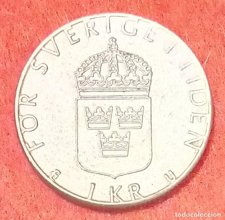 Monedas antiguas de Europa: MONEDA DE SUECIA 1977 - 1 CORONA - COBRE-N&Iacute;QUEL