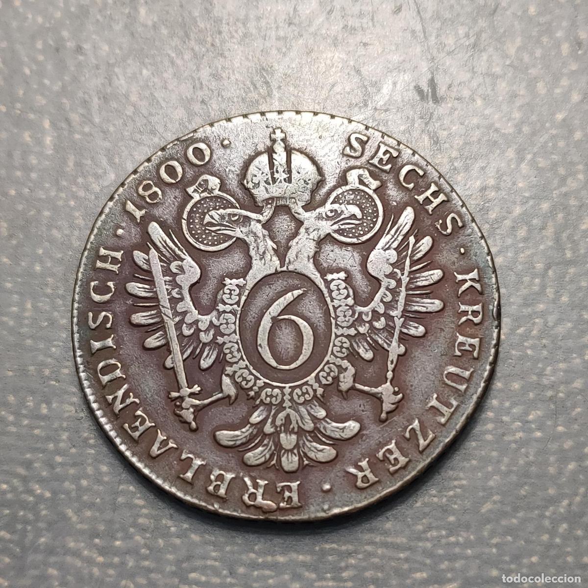 Monedas antiguas de Europa: AUSTRIA 6 KREUZER 1800 B MBC/MBC+