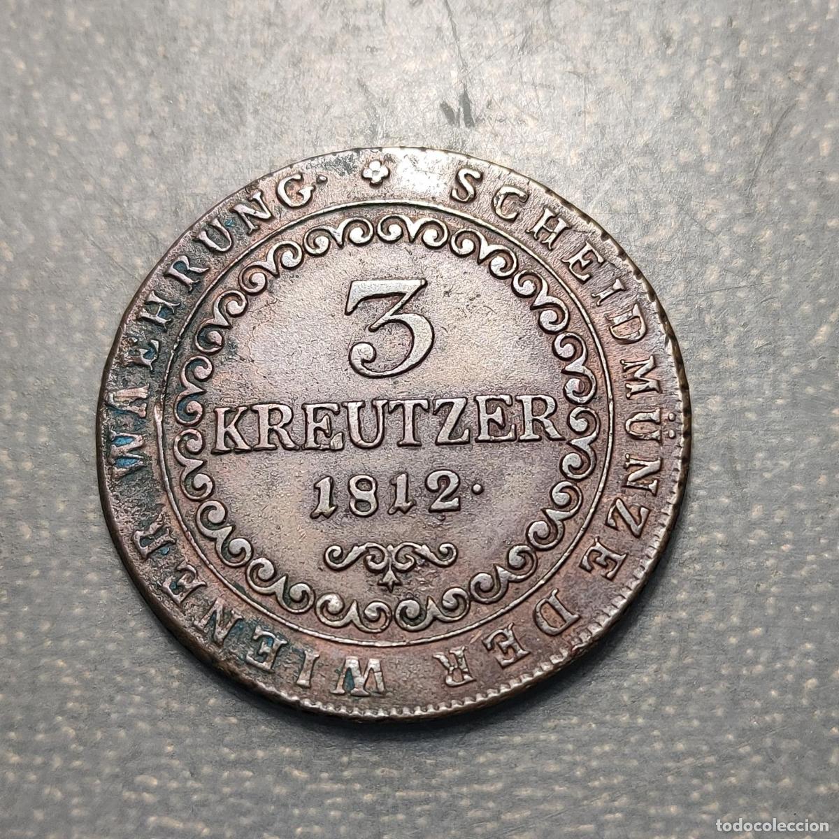 Monedas antiguas de Europa: AUSTRIA 3 KREUZER 1812 S MBC+/EBC BRILLO ORIGINAL OXIDACIONES