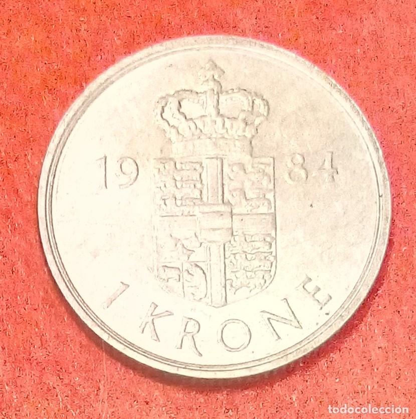 Monedas antiguas de Europa: MONEDA DE DINAMARCA 1984 - 1 CORONA - COBRE-N&Iacute;QUEL