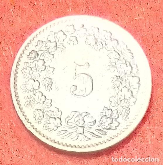 Monedas antiguas de Europa: MONEDA DE SUIZA 1969 - 5 RAPPEN - N&Iacute;QUEL